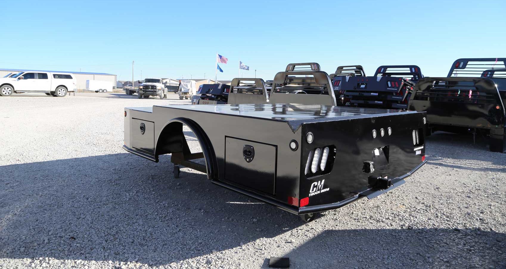 WD specialty flat bed on the lot, specially designed for welders needs